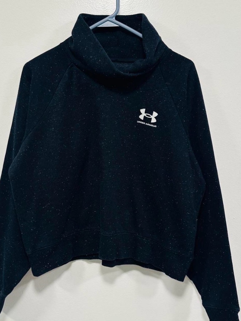 Under Armour Black Funnel Neck Pullover with White Logo